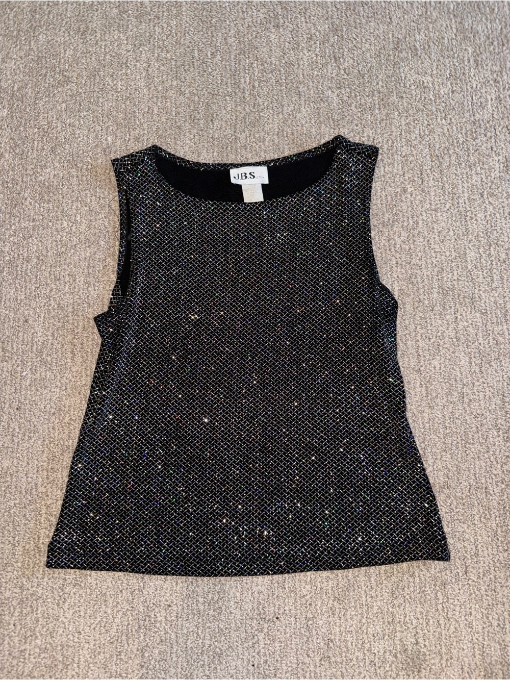 J.B.S. Women's Black Glitter Knit Tank